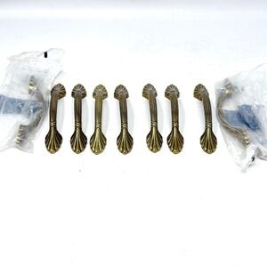 Amerock 1333-077 Burnished Brass Handle Drawer Pull 5" French 3" Center 9 Pc Set